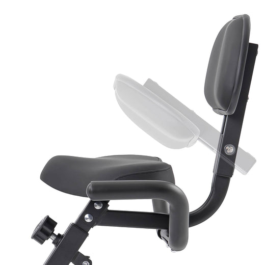 Folding exercise bike collapsed for storage