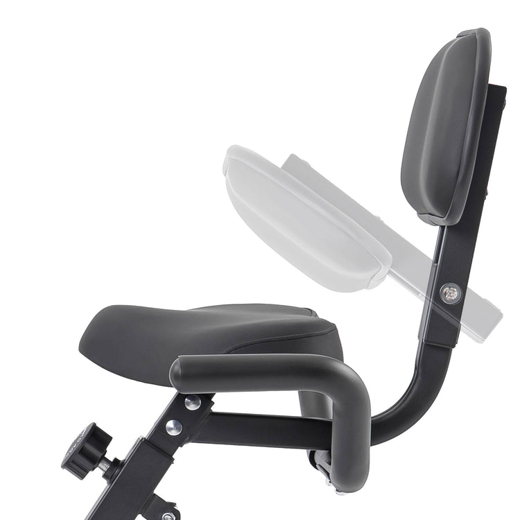 Folding exercise bike collapsed for storage