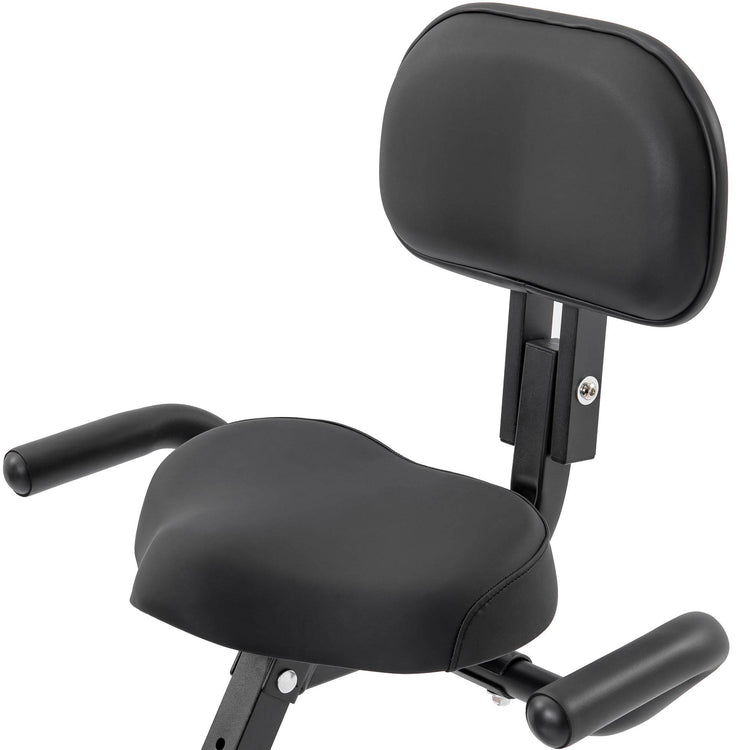 Side view of the folding X-bike frame and pedals