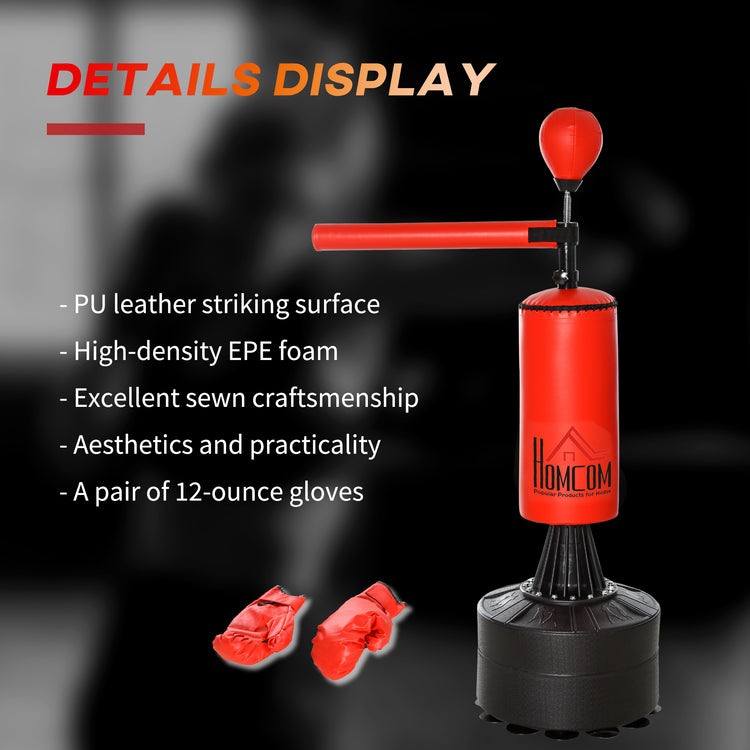 Freestanding boxing bag with speed ball set and weighted base