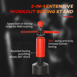 Freestanding punching bag side view with rotating boxing bar
