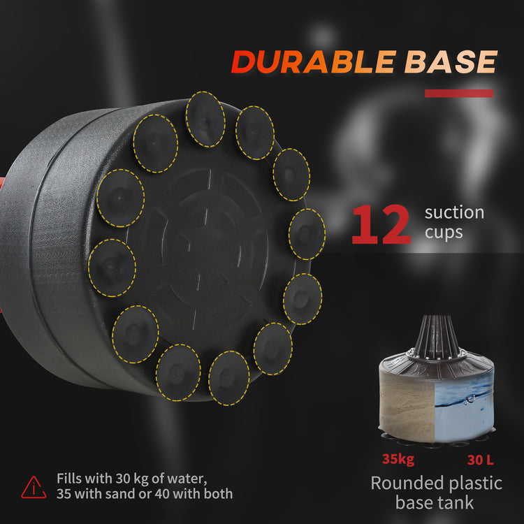 Boxing bag with rotating bar in use