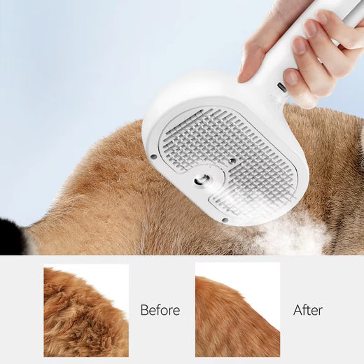 FreshFur Dog Grooming Set used on a dog's coat