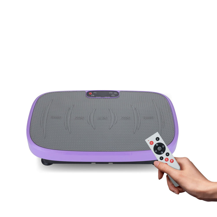 vibration plate exercise machine in pink for home gym