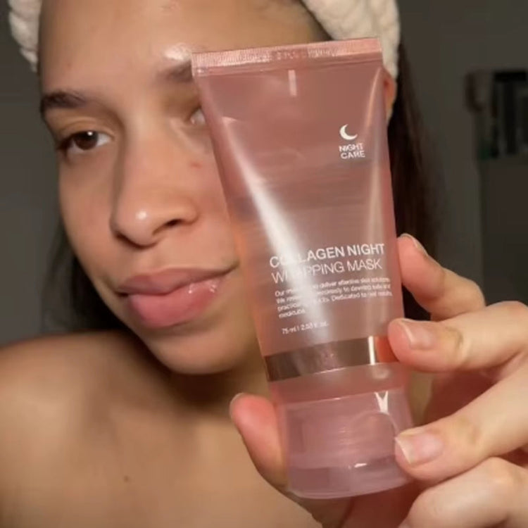 Glass skin collagen mask close-up of essence texture