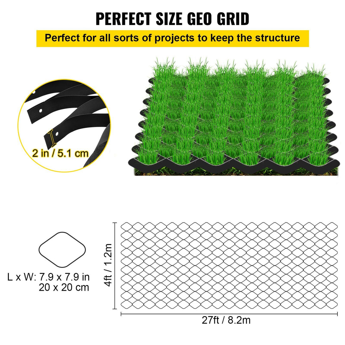 Ground grid stabilizer interlocking edge