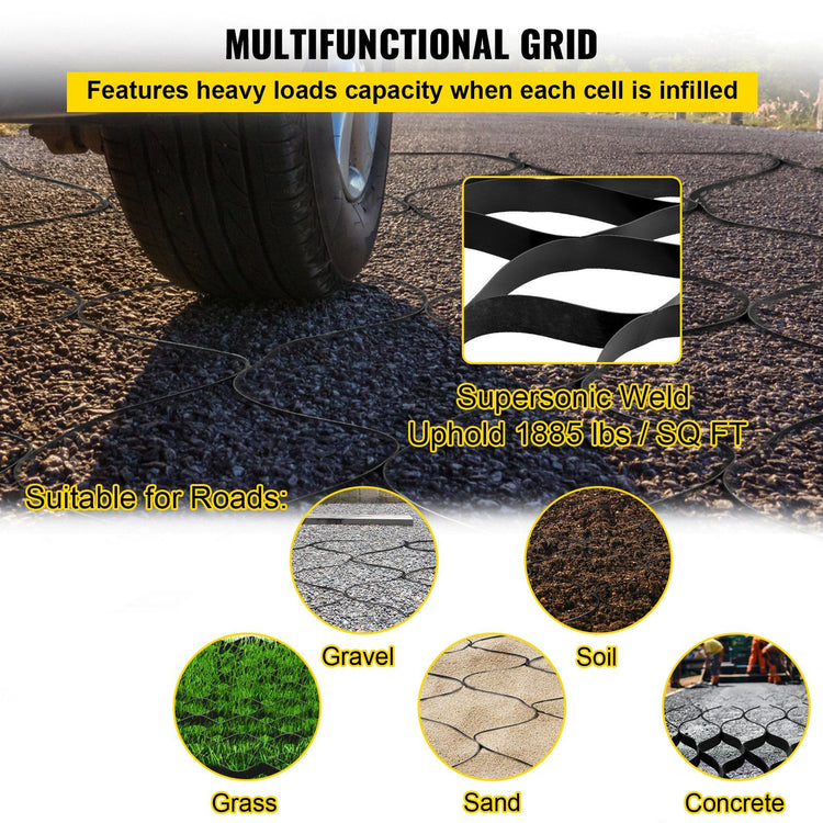 Ground grid stabilizer driveway application