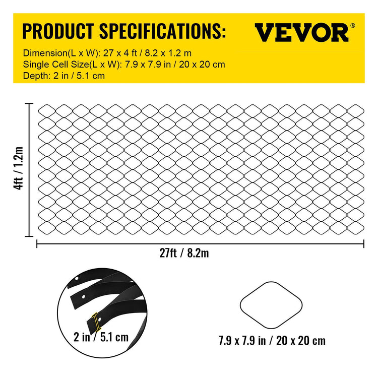 Ground grid stabilizer dimensions illustration