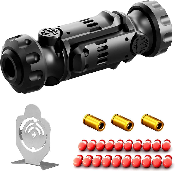 Treat launcher with kibble loaded in chamber