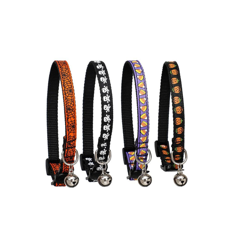 Halloween dog collar in spider web print