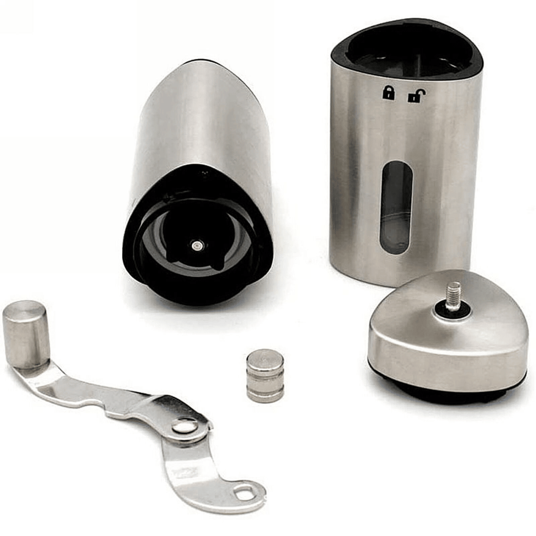 Hand crank pepper grinder mill with side handle for manual grinding, additional view 8