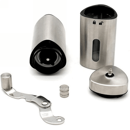 Hand crank pepper grinder mill with side handle for manual grinding, additional view 8