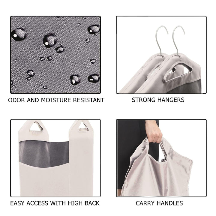 Heavy-duty fabric laundry hamper close-up