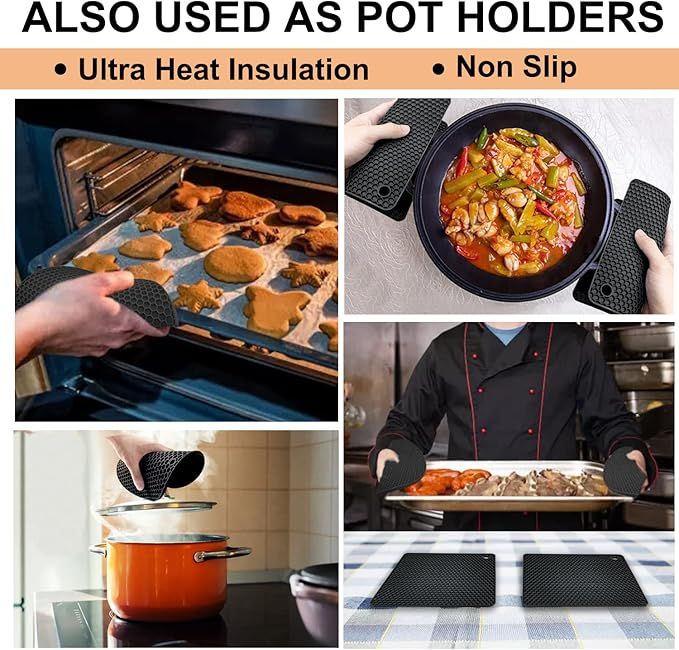 Silicone trivet mat rolled up to show its flexibility for storage