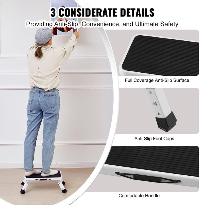 1-step foldable stool non-slip step surface close-up