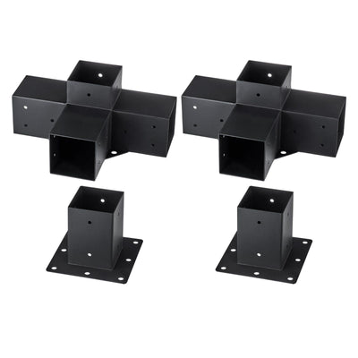 Heavy-duty steel pergola corner bracket kit for 4x4 inch posts