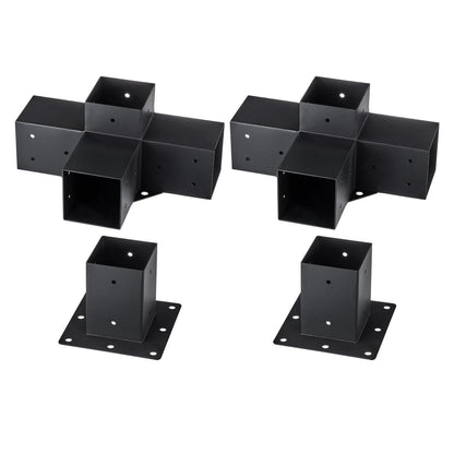 Heavy-duty steel pergola corner bracket kit for 4x4 inch posts