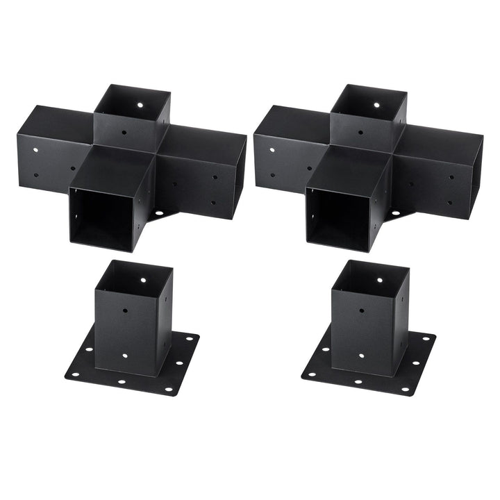 Heavy-duty steel pergola corner bracket kit for 4x4 inch posts