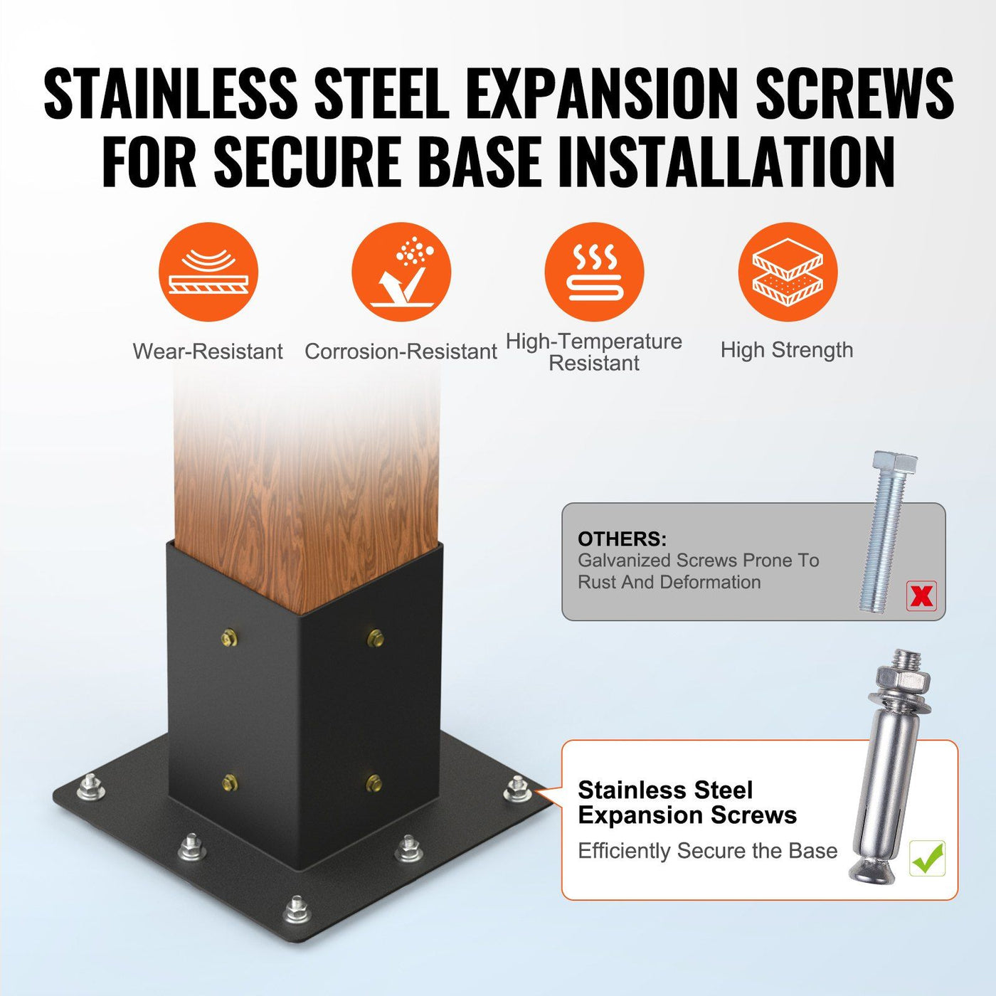 Heavy-duty steel pergola corner bracket kit for 4x4 inch posts - side view