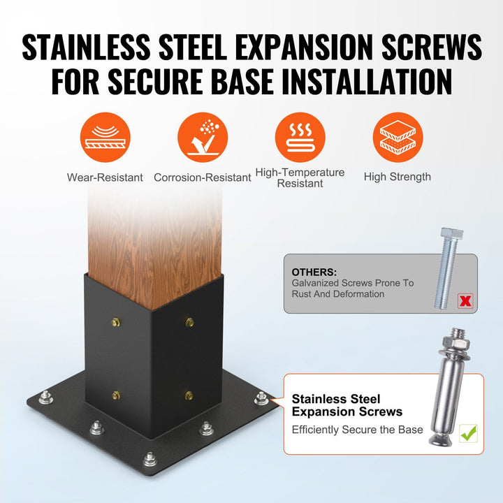 Heavy-duty steel pergola corner bracket kit for 4x4 inch posts - side view