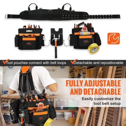 Heavy Duty Tool Belt with Suspenders side view