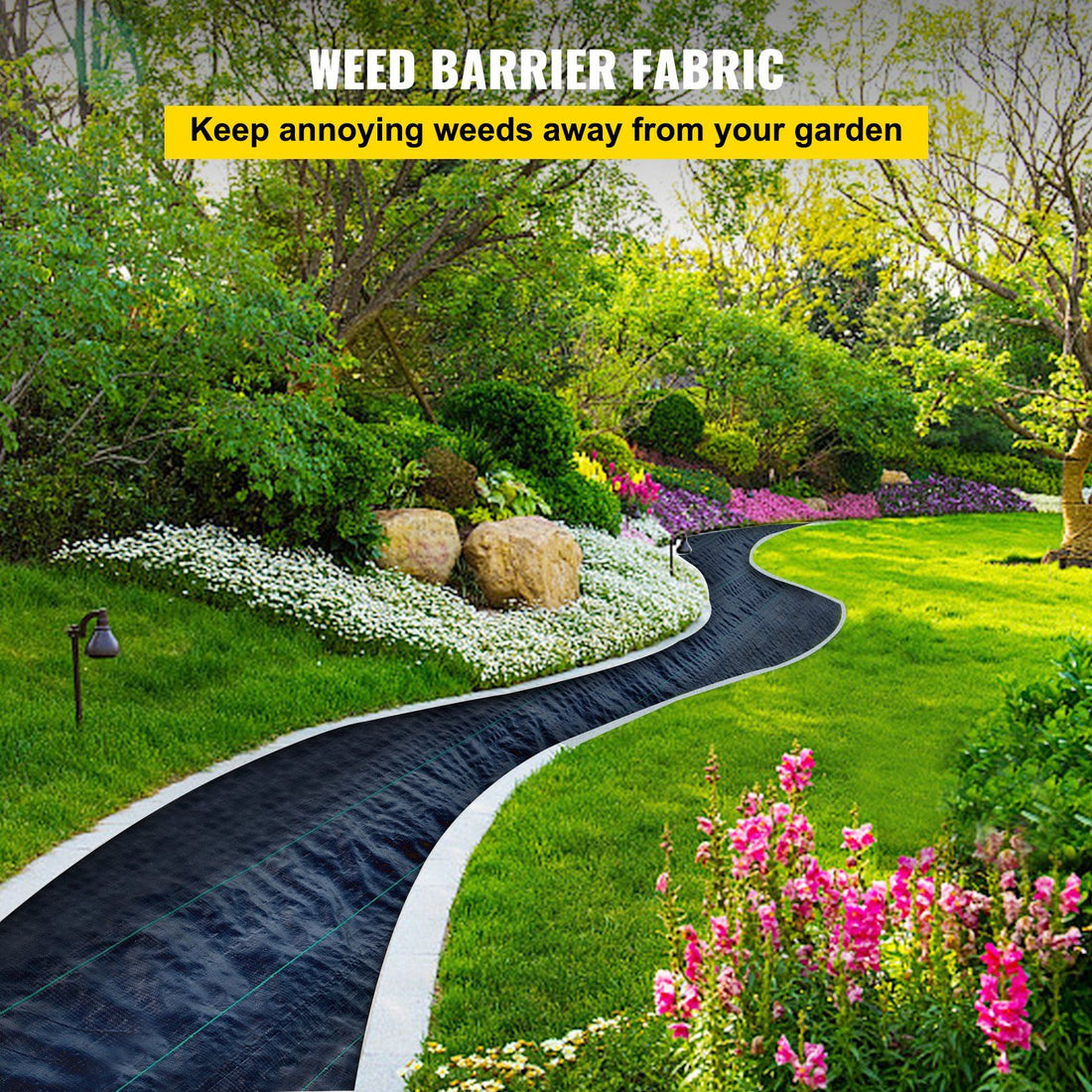 Heavy duty weed barrier fabric roll main view