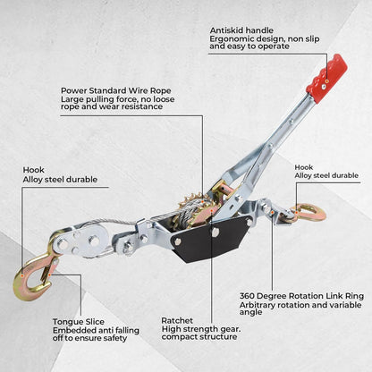 Heavy duty winch ratchet tool for marine and automotive hoisting