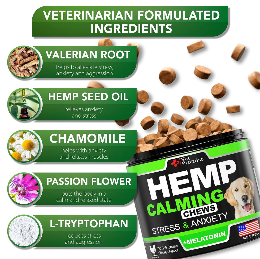 Hemp Calming Dog Anxiety Chews detail view 3