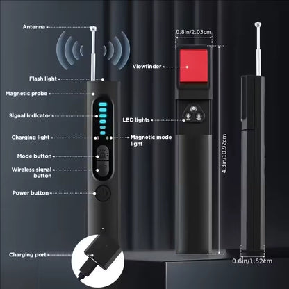 Hidden camera detector packaging contents