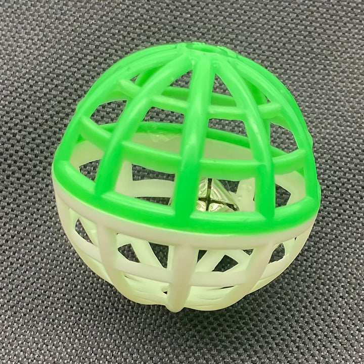 Hollow bell cat ball toy rolling on floor