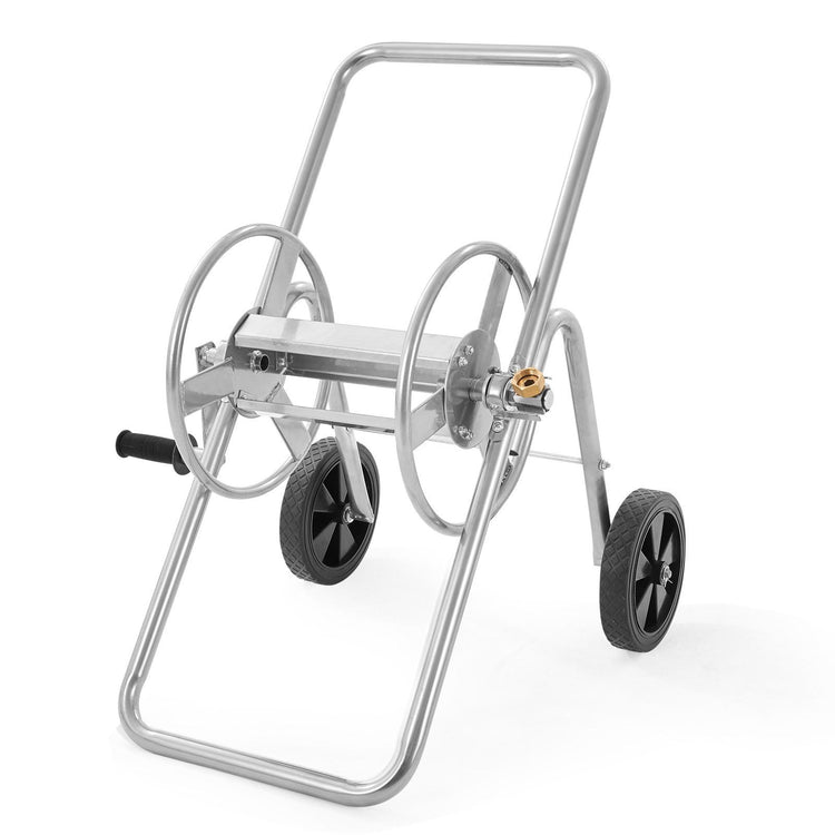 Hose reel cart loaded with 5/8-inch garden hose