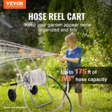 Reel crank handle close-up on the hose cart