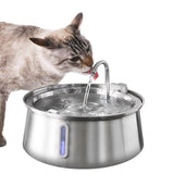 Pet water fountain showing the clear water-level window