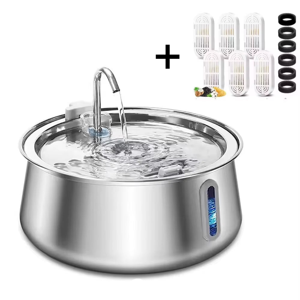HydroPaws dog water fountain with refill markings on reservoir