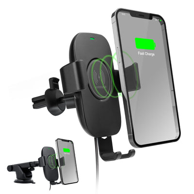 HyperGear 15W wireless car charger mount in black