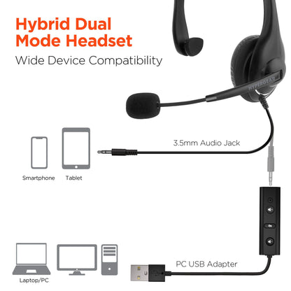 HyperGear V100 Wired Office Headset6
