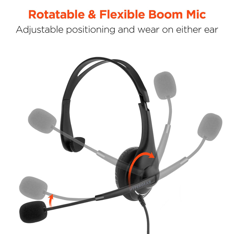 HyperGear V100 Wired Office Headset9