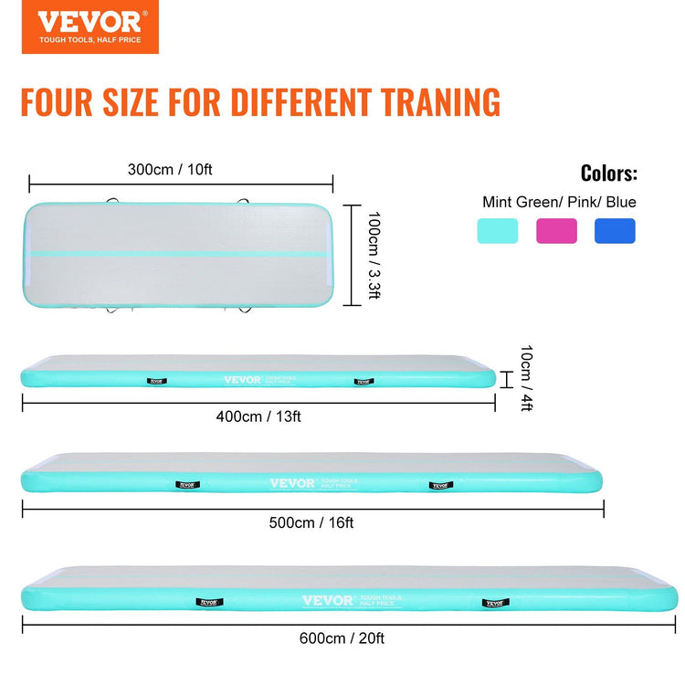 inflatable gymnastics mat with electric pump