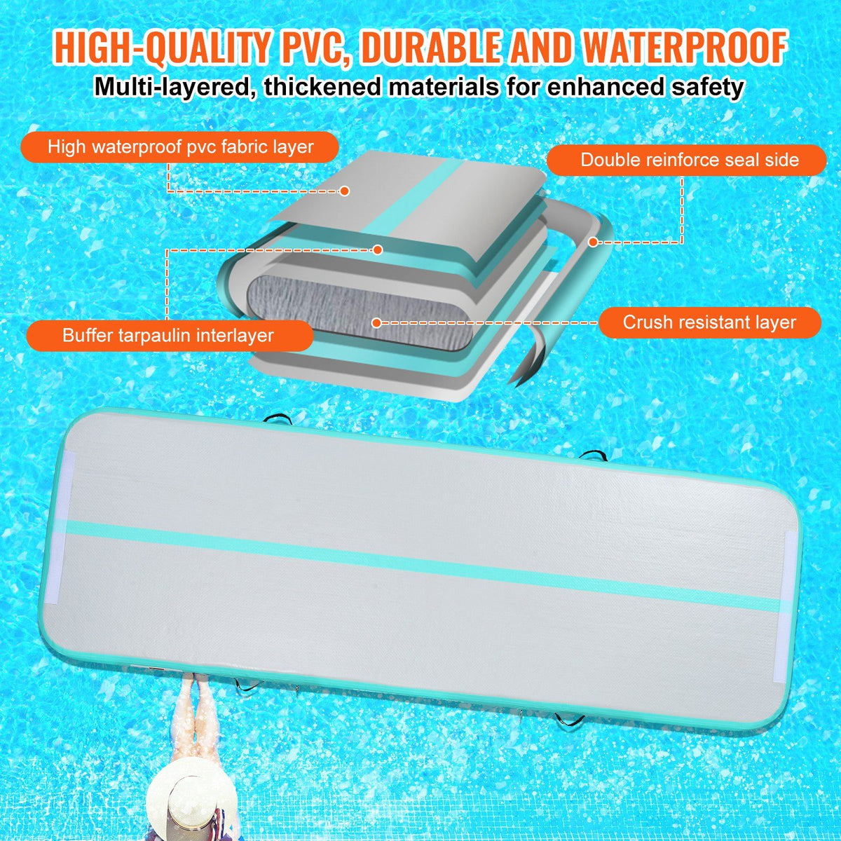 air tumbling mat in use for handsprings