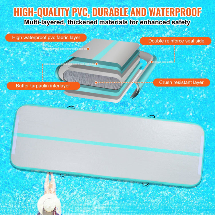 air tumbling mat in use for handsprings