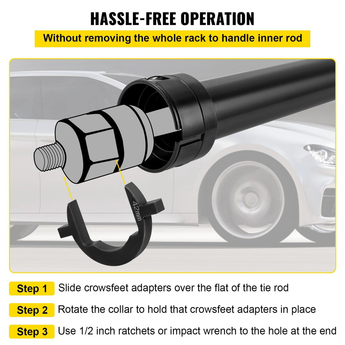Inner Tie Rod Tool Kit package contents