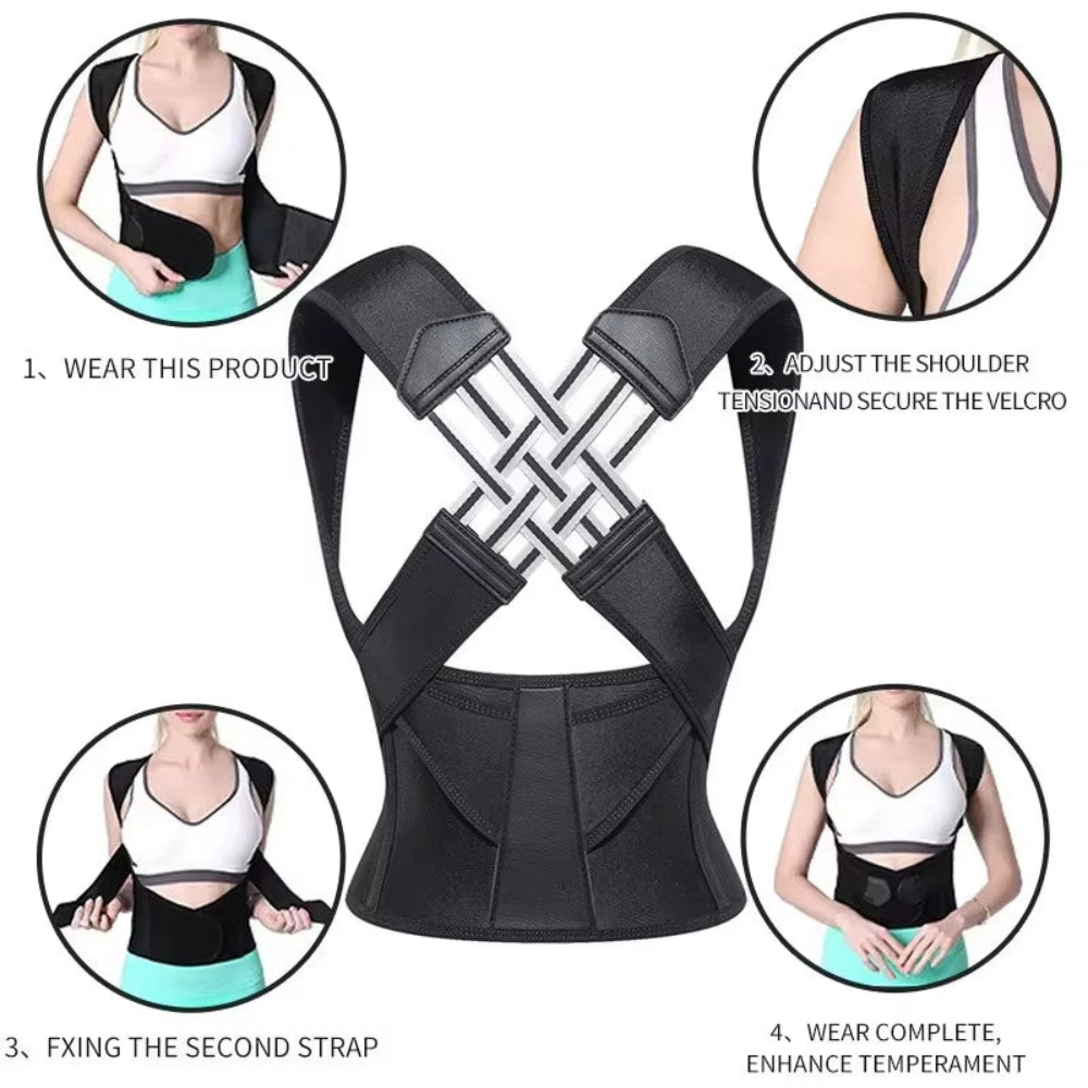 Instant posture corrector brace adjustable shoulder back support