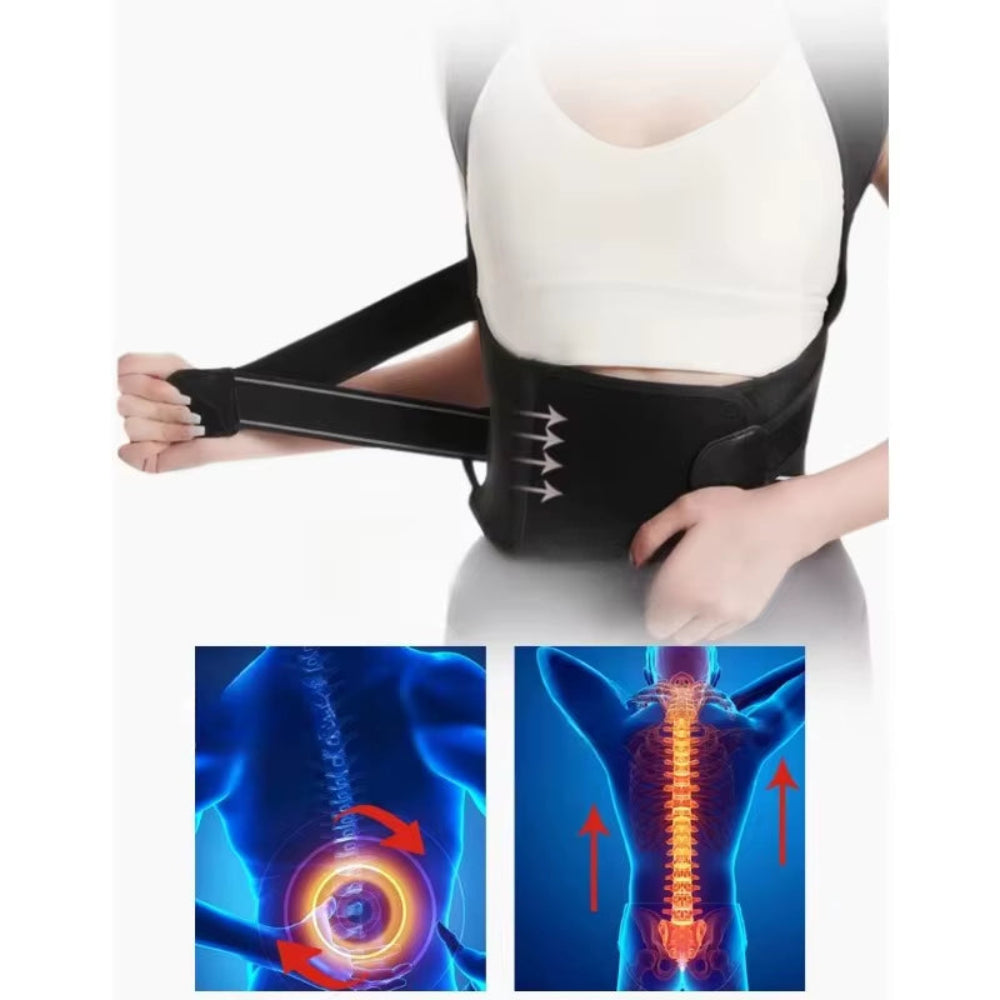 Back posture corrector brace size and fit reference image