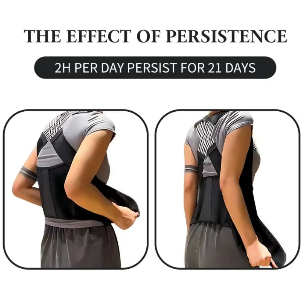 Posture brace worn during desk work for upright sitting