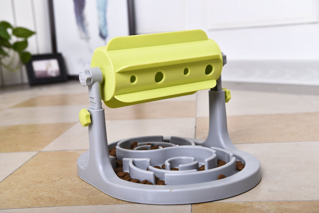Interactive rotating slow feeder bowl alternate angle