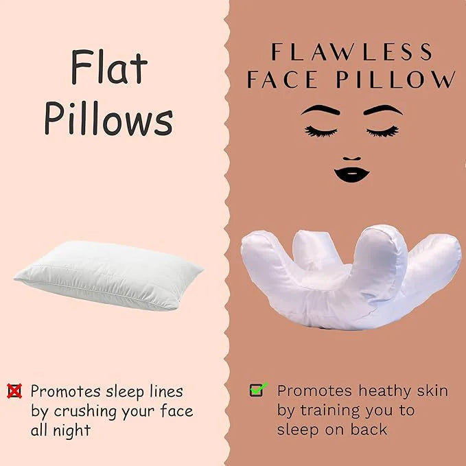 SilkGlow beauty sleep pillow side profile showing contoured lobes