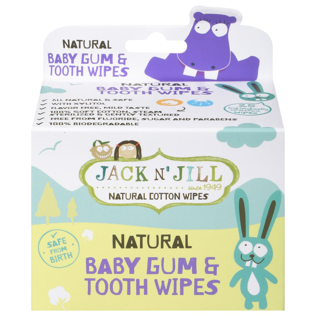 Jack N Jill baby tooth wipes 25 count pack