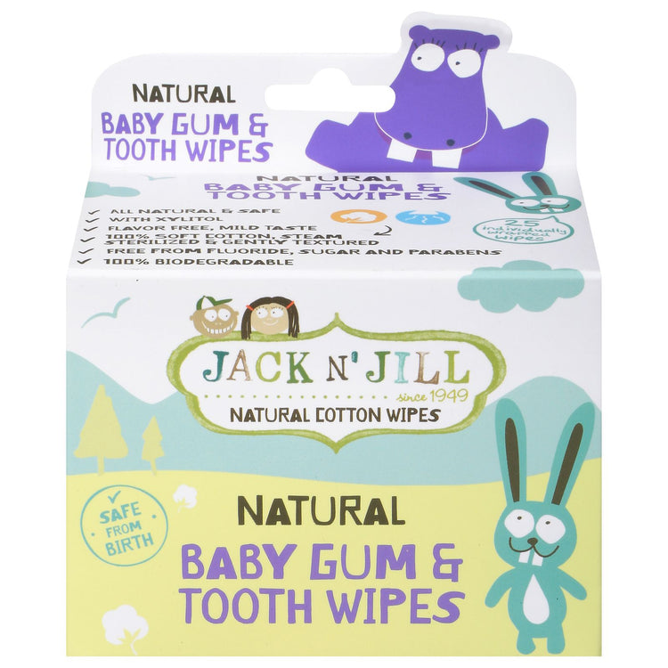 Jack N Jill baby tooth wipes 25 count pack