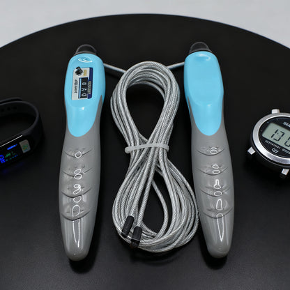 Jump rope with counter in fitness training session