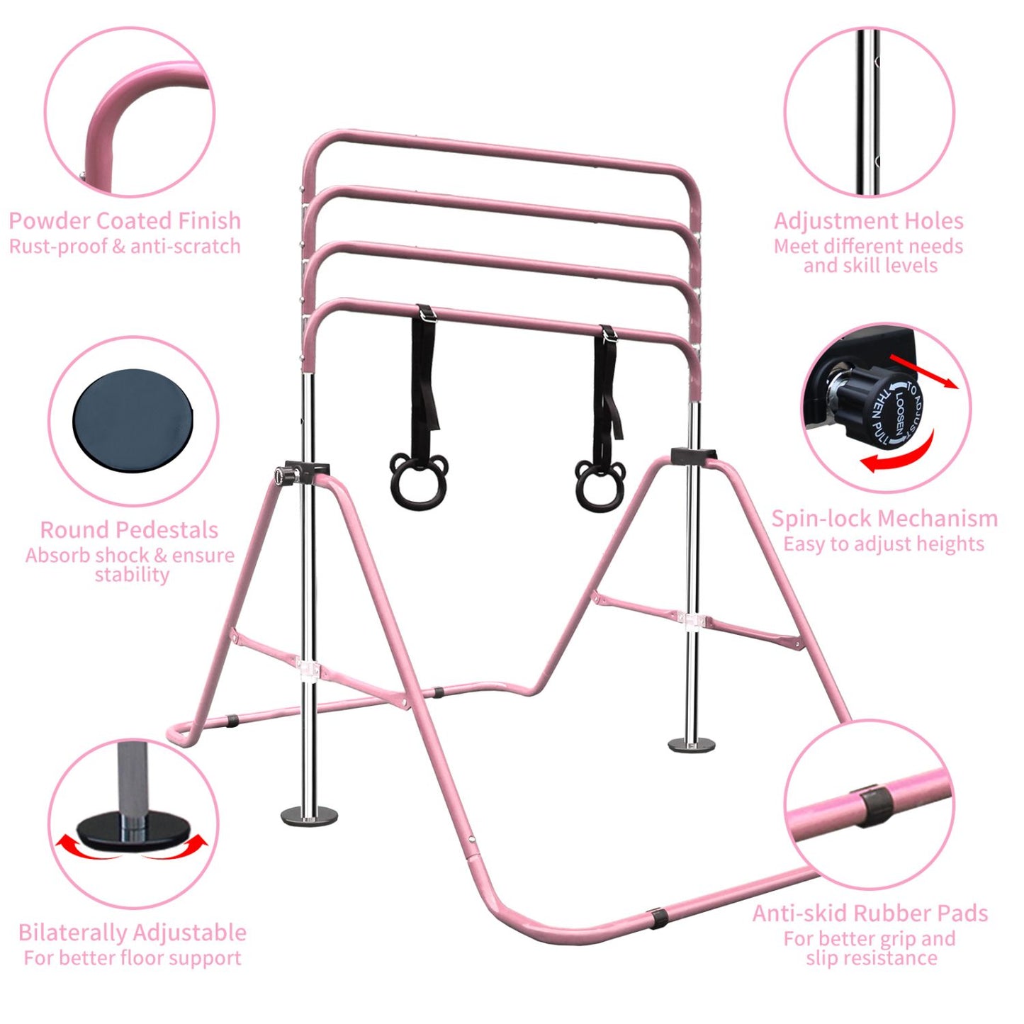 Kids Adjustable Gymnastics Training Bar3